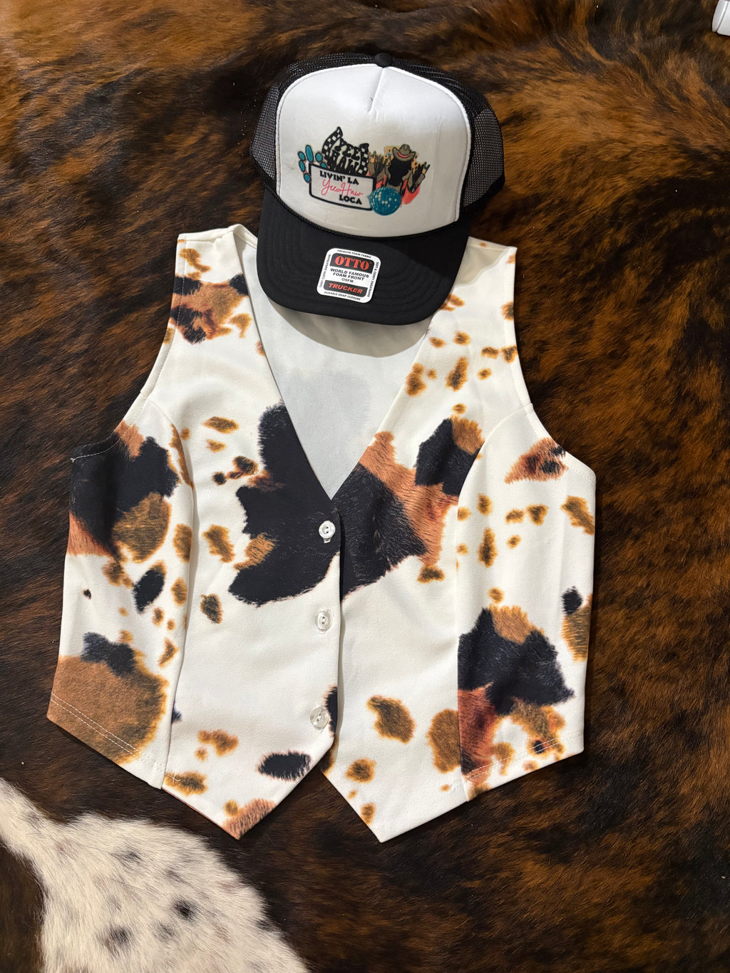 Cow Print Vest